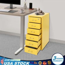 6 Tiers Document Cabinet 28*41*69cm Lockable File Organizer Yellow File Cabinet picture