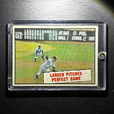 Topps 1957 #402 Don Larsen Yankees Baseball Thrills Extra Perfect Game picture