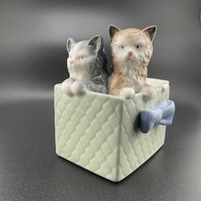 NAO Lladro Kittens in a Basket Box. Purr-Fect Gift Figurine #1080 Mint Condition picture