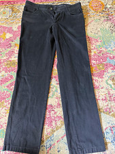 Ermenegildo Zegna Black Twill Cotton Pants 34W Regular Straight Flat Front picture