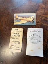 Vintage 1940s Paper Ephemera Lot WWII SBD Dauntless 1948 Calendar Baby Book picture