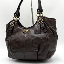 Coach 18612 Madison Maggie Handbag Tote Bag Vintage Y2K Leather Brown Authentic picture