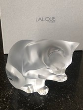 Lalique Paris Chat à sa Toilette Grooming Cat  Orig Box Excellent picture