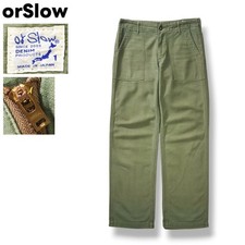 orSlow Universal Zip Fatigue Baker Pants Olive Men's S Made in Japan picture