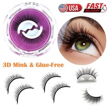 2Pcs Self Adhesive Eyelashes Natural Reusable 3D Mink Glue-Free False Eyelashes picture