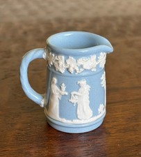 Vintage Wedgwood mini miniature cream on lavender pitcher VTG curio blue MCM picture
