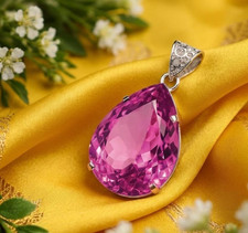Large 95.40 Ct Pink Topaz Pendant 925 Solid Sterling Silver A+ Gemstone Jewelry picture