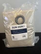 Sun Zero Lightenberg Blackout Curtain 50” X 96” Beige  (2 Panels) picture