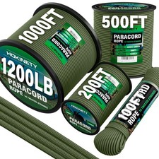 HOKINETY 1200lb Paracord Rope 4.4mm 15 Strand ArmyGreen 200FT picture