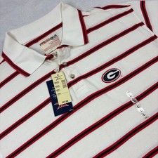 Georgia Bulldogs Shirt Mens L White NCAA Football Pressbox 100% Cotton NWT picture