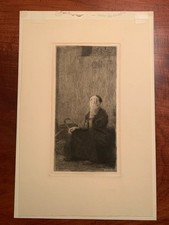 Käthe Kollwitz Outside the Church c.1893 Etching – Later from Original Plate  picture