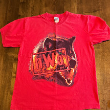 Vintage 1998 WCW NWO New World Order Wolf Pack Wolfpack Wrestling Shirt L Red picture