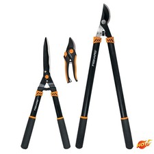 Fiskars 3pc Tree & Shrub Care Set, Rust-Resistant Steel, Lopper, Hedge Shear, picture