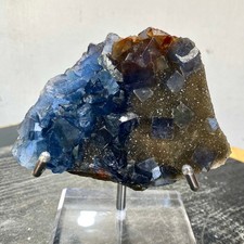 1.13LB  Rare transparent blue-green cubic fluorite mineral crystal sample/China picture
