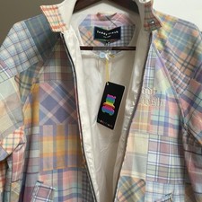 Teddy Fresh Plaid Bomber Jacket Multicolor XL Zip/Button Embroidered Logo picture