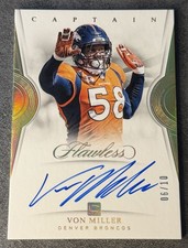 Von Miller 2018 Panini Flawless Captain GOLD ON CARD Auto /10 Denver Broncos picture