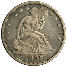 1847-O SEATED LIBERTY HALF DOLLAR ~ NICE VF WB-103 (INV#3) picture