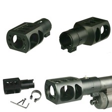 12 Ga Shotgun Muzzle Brake Clamp On Slip Over, Black Aluminum For Remington 870  picture