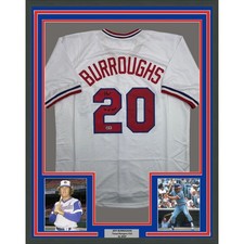 Framed Autographed/Signed Jeff Burroughs 35x39 Texas White Jersey BAS COA picture