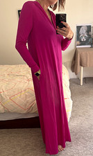 Bill Tice Intimates I. Magnin Zip-Front Long Sleeve Maxi House Dress Robe Size 6 picture