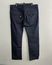 Robin's Jean Men's Slim Straight Dark Wash Navy Blue Denim Jeans. Made In USA picture