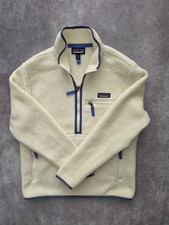 SKU0317 Patagonia Women’s Small Retro Pile Fleece Pullover Ivory Blue Sherpa picture