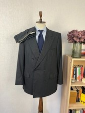 Brioni Tiberio Charcoal Solid Double-Breasted Peak Lapels Suit 48 L W40 L34 picture