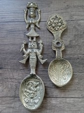 brass spoons - antique - aztec - hand crafted picture