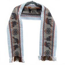 Alpaca Wool Scarf Rainbow Multicolor Tribal Pattern New picture
