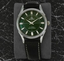 RARE Roamer Shock Proof Manual Wind Swiss Watch Restored Serviced SLV-GRN-BLK picture