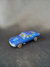 Vintage 1968 Mattel Hot Wheels Redline Custom Mustang in Spectraflame Blue US picture