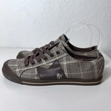 Macbeth Eliot Plaid Sneakers Shoes Vintage Chocolate Brown Mens 8 Vintage picture