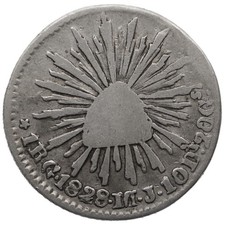 1828 Go MJ Real Mexico Coin full G large 8 Mint Guanajuato City (MO4518-) picture