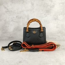 GUCCI Diana Mini Tote Bag black 2WAY bag AUTHENTIC picture