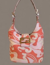 RARE Fendi Y2k Psychedelic Swirl Hobo Bag Orange/Cream/Pink with gold hardware picture