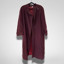 Vintage Harve Benard Burgundy Wool Coat Trench picture