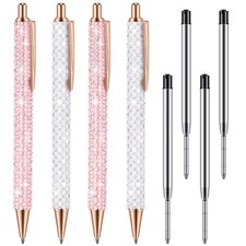 4 Pcs Bling Rhinestone Sparkle Pens,Pink, White picture