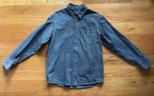 A.P.C. Men's Basile Brodée Poitrine 100% Cotton Overshirt Anthracite Grey Size S picture