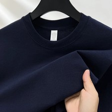 Men 100% Cotton Shirt Short Sleeve O-Neck Casual Loose Summer Plus Size Top Tee picture