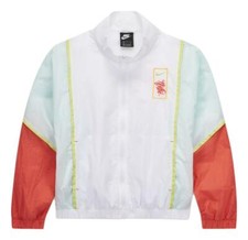 Nike Women's Woven Windbreaker Full Zip Jacket (White/Multi) CZ9115-100 picture