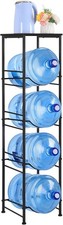 4 Tier Water Bottle Holder w/Storage Shelve Heavy Duty Water Cooler Jug Holder picture