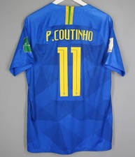 BRAZIL 2018 2019 AWAY FOOTBALL SHIRT NIKE NATIONAL TEAM JERSEY L #11 COUTINHO picture