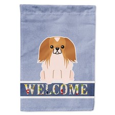 Caroline's Treasures BB5684CHF Pekingese Red White Welcome House Flag Large picture