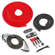 Belva BAK02 Red 1/0 Gauge Amplifier Wire Kit w/ 6-Ch RCA Cable picture