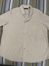 Cremieux Performance Men's SS Shirt XXL Yellow w/Blue Check picture