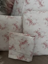 🌷 Rachel Ashwell The Farmhouse  Shabby Chic Pink ROSES Queen Sheets & 2 cases picture