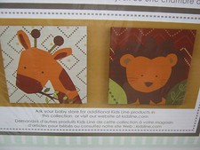 New Kids Line African Dreams Canvas Wall Art Set of 2 - Giraffe and Lion NIP picture