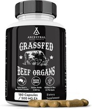 Ancestral Supplement Grass fed Beef Organ Supplement - Non GMO, 180 capsules- picture