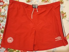 VINTAGE OLYMPIACOS Official Football SHORTS UMBRO 2001 LARGE+original case bag picture