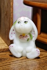 Fenton Art Glass 2003 Lop Eared Opal Satin Bunny 